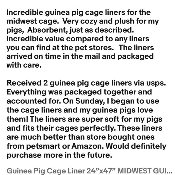 Guinea Pig Cage Liner Fleece Midwest 24” x 47” ADORABLE Limited Print - Picture 3 of 4